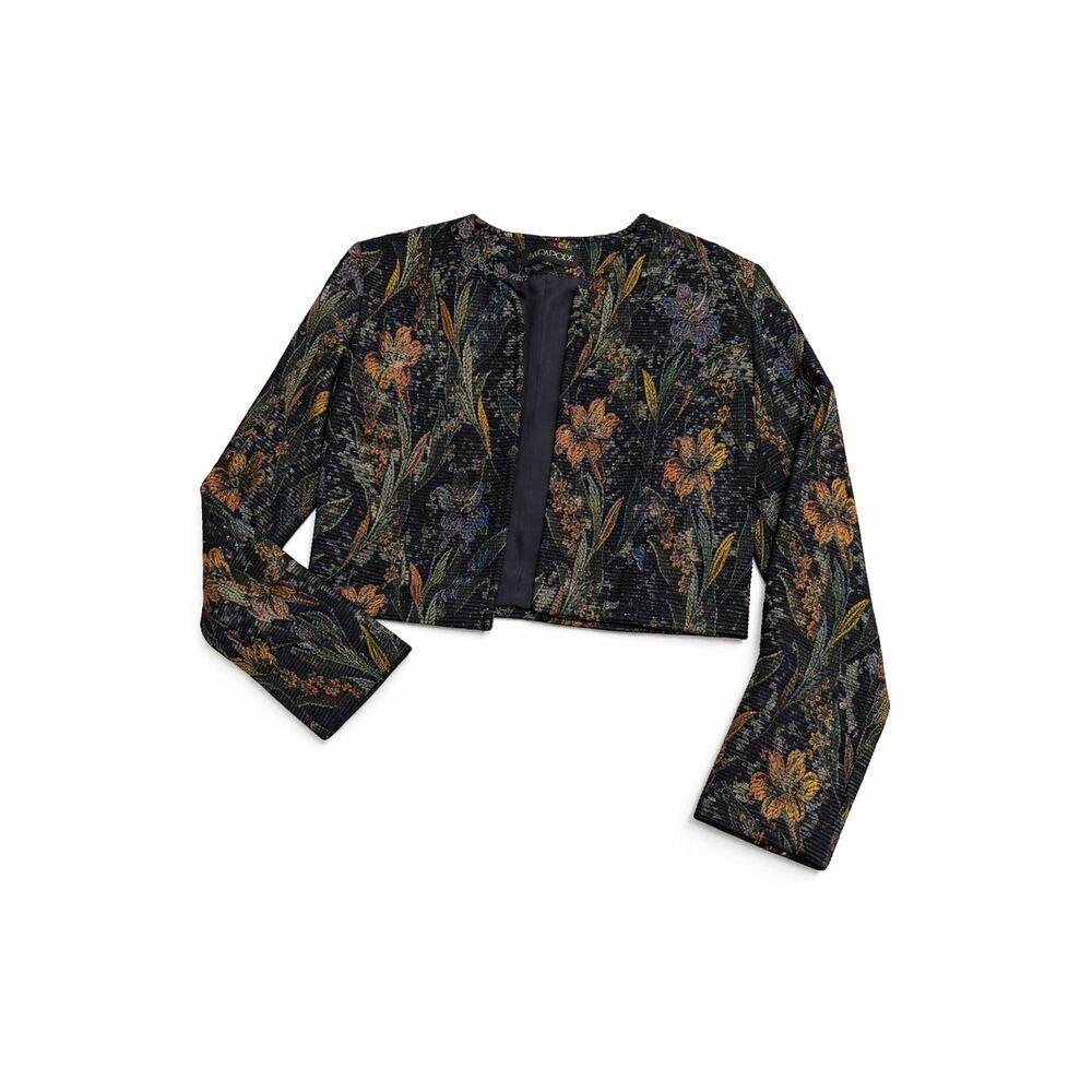 SARAPODE Women’s Vintage Floral Cropped Tapestry Jacket Size 40